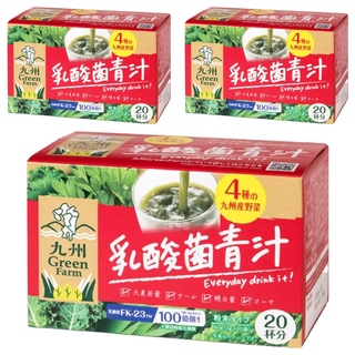 九州 Green Farm 盛花園 日本原裝進口乳酸菌青汁 Set 20包 含4種九州產野菜, 3g, 3盒