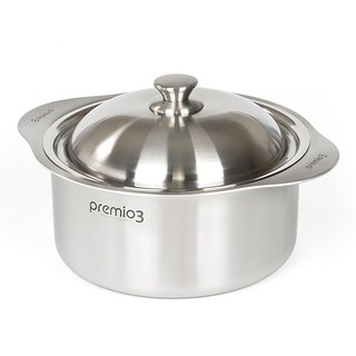 Kitchen Art Premio系列 IH電磁爐適用 三層一體成型不鏽鋼雙柄鍋 13416, 1個, 20cm, 銀色