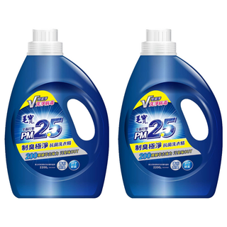 毛寶 PM2.5 制臭極淨 抗菌洗衣精 200種植物萃取去汙 添加PT酵素, 2.2kg, 2桶