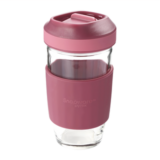 Corelle Brands 康寧餐具 Snapware 矽膠隔熱耐熱玻璃隨行杯, 乾燥玫瑰, 500ml, 1個