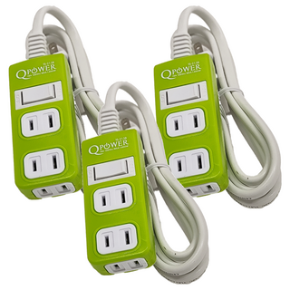 Tyson 太順電業 QPOWER 太超值 1切3座2P延長線 TS-213B, 1.8m, 顏色隨機, 3條