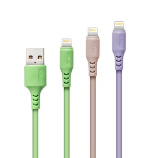 aibo 液態矽膠Type-C/Lightning/Micro USB高速充電傳輸線3件組, 1組