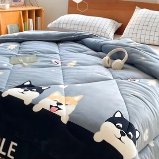 夢之語 石墨烯防靜電法蘭絨暖暖被, 柴柴樂犬 藍色