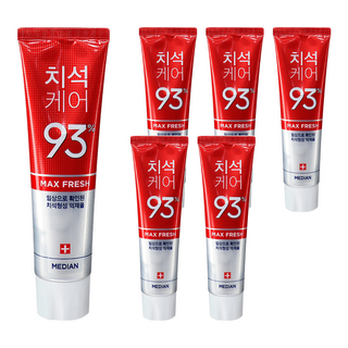 MEDIAN 麥迪安 93%淨白去垢牙膏 - #紅(牙垢口臭), 120g, 6條