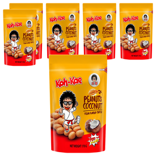 Koh-Kae 大哥 椰漿味花生豆 外層酥脆 每顆花生都飽滿香脆, 170g, 6包