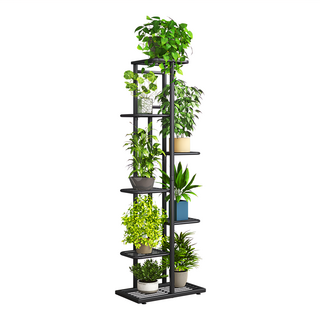 FAmILyLIFE 生活 工業風置物花架 A-281-G 22.2 x 41.3 x 126cm 2.12kg, 鐵灰色, 7層