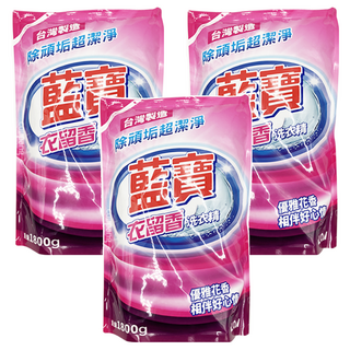 藍寶 衣留香洗衣精補充包 優雅花香，相伴好心情 全新洗淨配方，深入去除髒污, 1.8kg, 3包