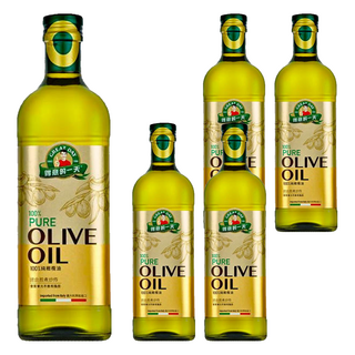 得意的一天 100%義大利橄欖油, 頂級冷壓, 專業精煉, 油質清澈, 穩定, 發煙點超過210℃, 1L, 5瓶