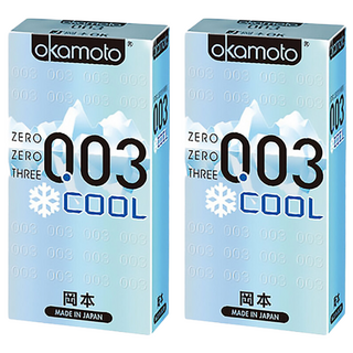 okamoto 岡本 003 COOL冰炫極薄保險套, 10個, 2盒