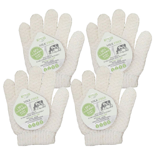 KEYTOSS 詰朵斯 RE6702 沐浴手套 北海道生乳, 白色, 1個裝, 4個