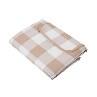 comet 手提折疊式防水野餐墊, 米色格紋款