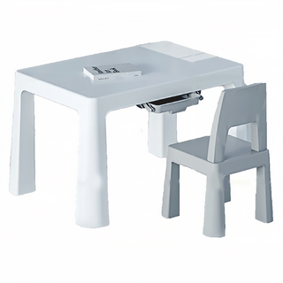 韓系書桌椅 一桌一椅 BS8817 環保PP材質, 灰色