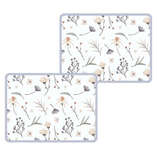 矽藻泥吸水桌墊 吸水PU材質 橡膠防滑, 40 x 50cm, 白底紫花, 2個