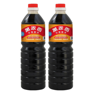 萬家香 甘露醬油，100%純天然釀造，使用非基因改造黃豆，不添加防腐劑、焦糖色素, 1L, 2瓶