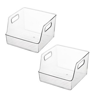 Winprice 開放式收納盒 透明色 居家收納好幫手 物品一目瞭然, 2個