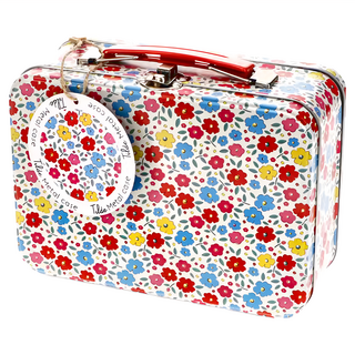 Rex LONDON 手提式文具專用鐵盒 19 x 8 x 13.5cm, 美麗花卉, 1個