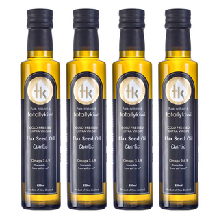 totally kiwi 紐西蘭冷壓初榨亞麻仁油 蒜香, 250ml, 4瓶