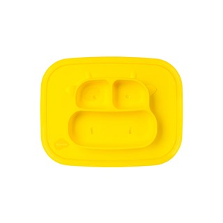 sillymann 100%鉑金矽膠乳牛防滑 強力吸附 柔軟矽膠 適合6個月以上寶寶, 黃色, 1個, 餐盤
