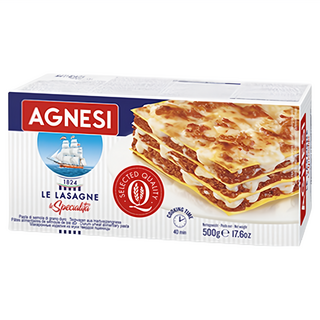 AGNESI 義大利千層麵 杜蘭小麥麵粉製成, 500g, 1盒