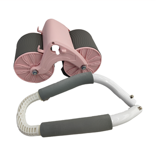 健腹輪 計時+自動回彈 帶手機支架, 不適用, 粉色
