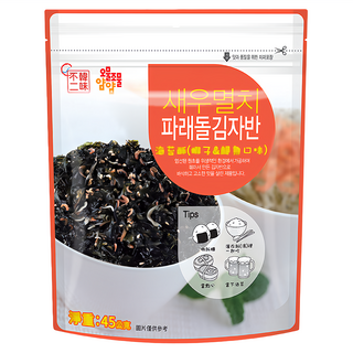 韓味不二 海苔酥 (蝦子&鯷魚口味), 45g, 1包