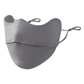 SUNORO 護眼角防曬口罩 深灰色 UPF50+防曬 透氣舒適 可調節耳掛繩, 1入, 1個