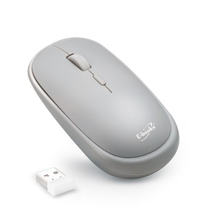 E-books M61 無印風超靜音無線滑鼠, 2.4G無線技術, 800/1200/1600 DPI 三段切換, 10米無線接收距離, E-PCG235, 灰色