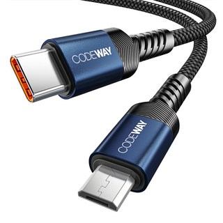 CODEWAY USB C to Micro 5針充電線 高速傳輸, 藍色, 0.5m, 1條