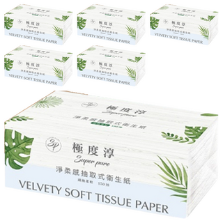 SUPER PURE 淨柔感抽取式衛生紙, 14包, 6袋