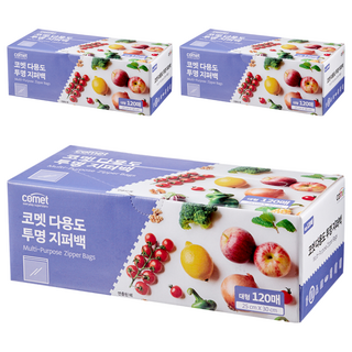 comet 多功能透明密封袋, 大(L), 120個, 3盒