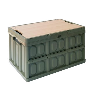 OUTDOOR-FOREST 多功能露營折疊收納箱 57L, 卡其色, 1個, 1