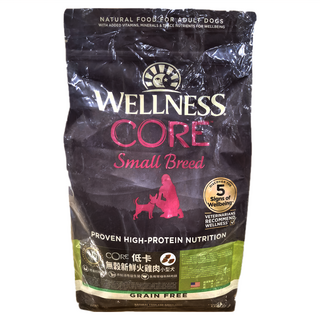 WELLNESS 寵物健康 CORE 低卡無穀系列 小型犬乾飼料, 新鮮火雞肉, 4lb, 1袋