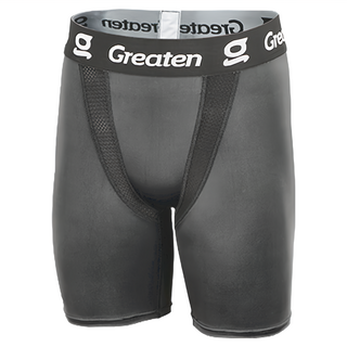 Greaten 極騰 男款 棒壘球專用內搭褲 設置護襠袋 吸濕排汗 貼身透氣 彈性布料, L, 黑色