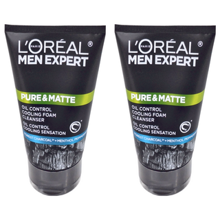 L'OREAL PARiS 巴黎萊雅 台灣公司貨 炭黑酷涼洗面乳, 100ml, 2條