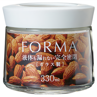 ASVEL 玻璃密封保鮮罐, 密封膠條設計, 透明設計, 可穩固堆疊, 330ml, 1個