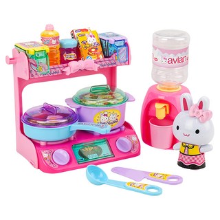 粉紅兔仿真廚房家家酒 雙口瓦斯爐 + 飲水機 附小公仔 授權37019, 1套, 瓦斯爐 + 飲水機