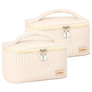 小麥購物 雲朵收納手提包 G108 21 x 14 x 12cm 201g, 米白色, 2個