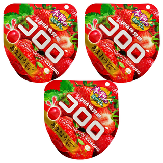 UHA 味覺糖 酷露露Q糖 草莓口味 100%果汁製成, 40g, 3包