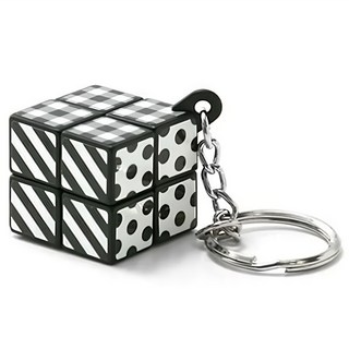 HIGHTIDE 魔術方塊鑰匙圈 GZ066-F, 黑白色, 時尚配件, 1個