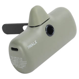 Iwalk Battery 口袋充電寶Pro閃充行動電源 Lightning Type-C 支架版 原廠保固, LPS001L, 叢林綠