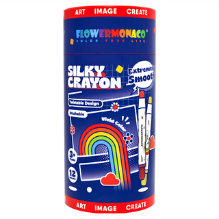 FLOWER MONACO 可水洗絲滑慕斯蠟筆 3歲以上兒童適用, 12色, 1組
