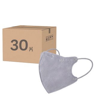 HAOFA N95立體醫療口罩 氣密型 M, 30片, 1個, 石英灰