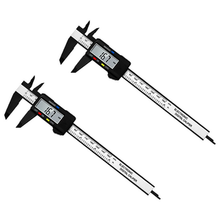 電子游標卡尺 Set 2個, 碳纖維+ABS材質, 24*7.5cm, 含1.5V鈕扣電池, 1組