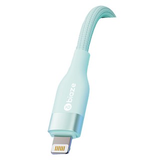 biaze 畢亞茲 PD30W快充傳輸線 Type-C to Lightning 編織款線, 1.88m, 綠色, 1條