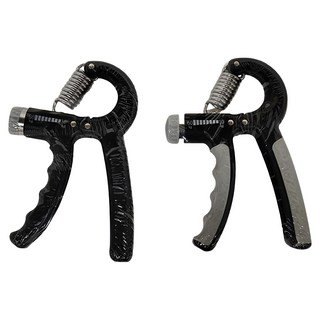 基礎款可調節握力器 - 最高60kg, 15.5 x 10cm, 暗黑色 + 黑灰色, 2個