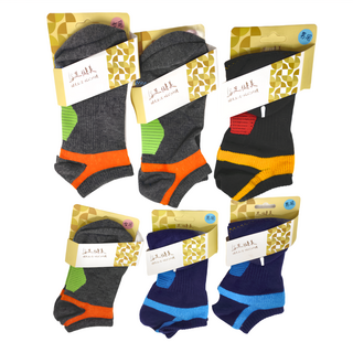 足健美襪品 跳色足弓輕壓高船型襪 Set 6雙