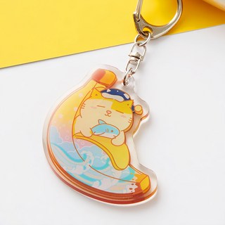 黃阿瑪的後宮生活 後宮夢之船壓克力鑰匙圈 阿瑪香蕉船 約5.4x4.9cm, 1個