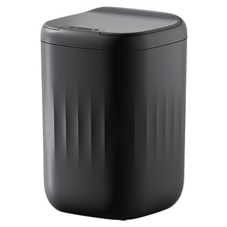 H&K 家居 無色調充電式感應垃圾桶 18L 午夜黑, 1層
