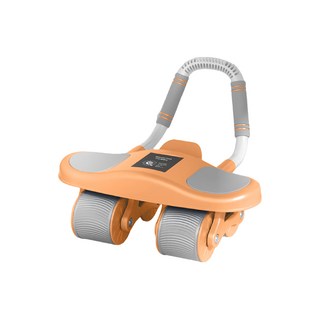 四輪健腹輪 橘色 FJ018 腹肌訓練器材 靜音設計 舒適握把