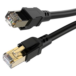 DTAudio 高速網路線/數據機 鍍金頭 機上盒/電競專用 Cat.8, 黑色, 50cm, 1條